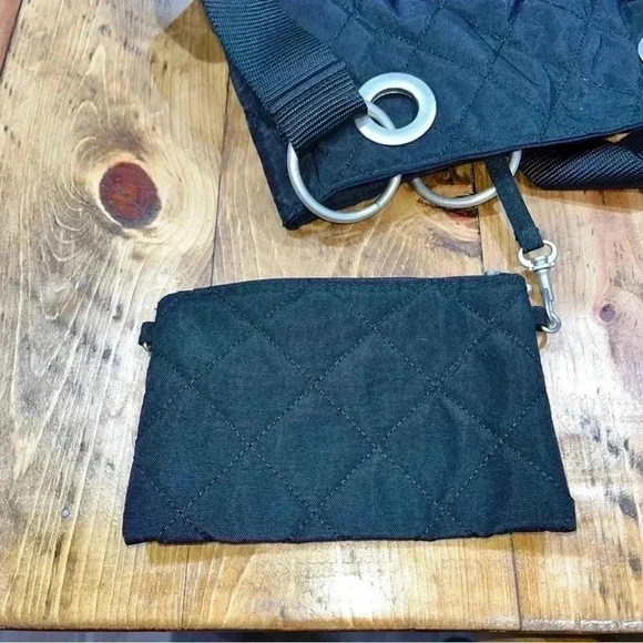 Baggallini quilted Florence tote organization galore! Pockets everywhere. Black - Picture 9 of 16